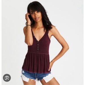 Women's Burgundy Sleeveless Top